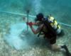 MEC Diver jetting after clearing the site with an US detector