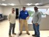 Luis Vazquez Sr. (middle) is presented with the Safety Star award by Jose Ramos (left) and Jose Gomez (right).