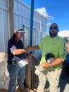 Project Manager Bob Hannan (left) presents Safety Star Award to Federico Bolques (right)