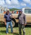 Project Manager Bob Hannan (left) presents the Safety Star Award to Aby Concepcion (right)