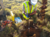 UXO Technician lowering a Bore Hole Gradiometer probe into a geotechnical bore hole, Waikoloa, HI